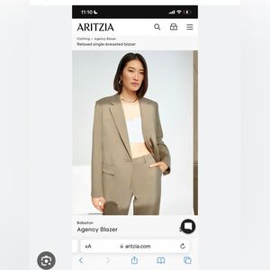 Aritzia babaton agency blazer color taupe beige size XS